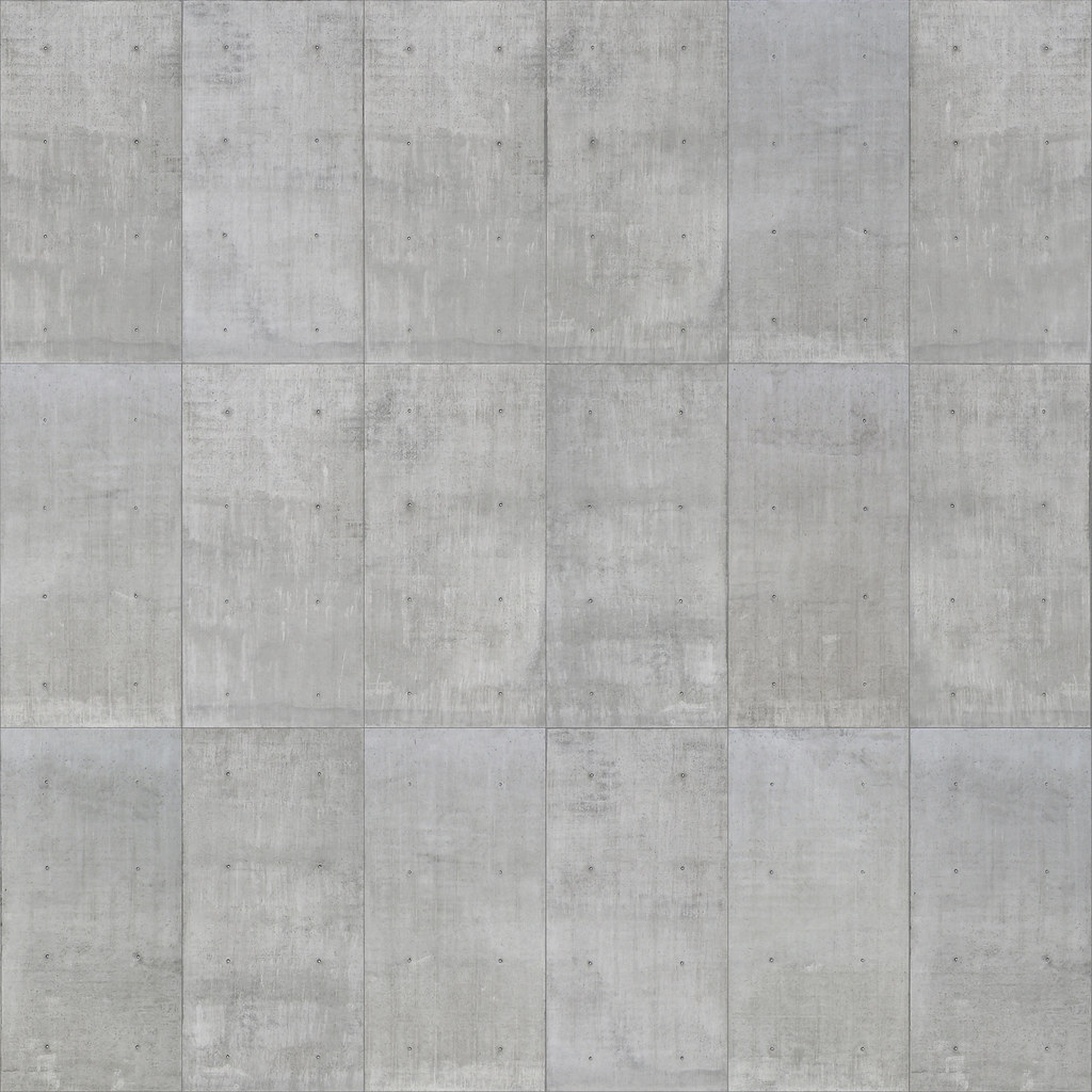 Panneaux acoustiques en béton gris disposés en grille dans un musée, conçus pour la diffusion et l'absorption du son.